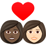 👩🏿‍❤️‍👩🏻 Emoji Casal Apaixonado - Mulher: Pele Escura, Mulher: Pele Clara na JoyPixels 7.0.