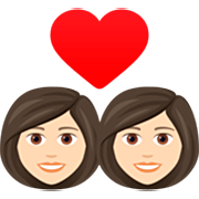 👩🏻‍❤️‍👩🏻 Emoji Casal Apaixonado - Mulher: Pele Clara, Mulher: Pele Clara na JoyPixels 7.0.
