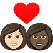 👩🏻‍❤️‍👩🏿 Emoji Casal Apaixonado - Mulher: Pele Clara, Mulher: Pele Escura na JoyPixels 7.0.