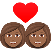 👩🏾‍❤️‍👩🏾 Emoji Casal Apaixonado - Mulher: Pele Morena Escura, Mulher: Pele Morena Escura na JoyPixels 7.0.