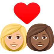 👩🏼‍❤️‍👩🏾 Emoji Pareja Enamorada - Mujer: Tono De Piel Claro Medio, Mujer: Tono De Piel Oscuro Medio en JoyPixels 7.0.