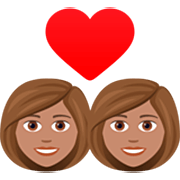 👩🏽‍❤️‍👩🏽 Emoji Casal Apaixonado - Mulher: Pele Morena, Mulher: Pele Morena na JoyPixels 7.0.