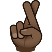 🤞🏿 Emoji Dedos Cruzados: Pele Escura na JoyPixels 7.0.