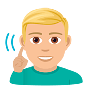 🧏🏼‍♂️ Emoji Hombre Sordo: Tono De Piel Claro Medio en JoyPixels 7.0.