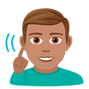 🧏🏽‍♂️ Emoji Hombre Sordo: Tono De Piel Medio en JoyPixels 7.0.