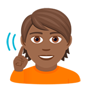 🧏🏾 Emoji Pessoa Surda: Pele Morena Escura na JoyPixels 7.0.