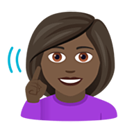 Emoji 🧏🏿‍♀️ Donna Con Problemi Di Udito: Carnagione Scura su JoyPixels 7.0.