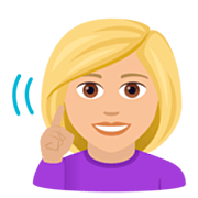 Emoji 🧏🏼‍♀️ Donna Con Problemi Di Udito: Carnagione Abbastanza Chiara su JoyPixels 7.0.