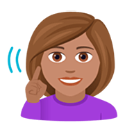🧏🏽‍♀️ Emoji gehörlose Frau: mittlere Hautfarbe JoyPixels 7.0.