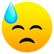 😓 Emoji Rosto Cabisbaixo Com Gota De Suor na JoyPixels 7.0.