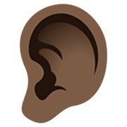 Emoji 👂🏿 Orecchio: Carnagione Scura su JoyPixels 7.0.