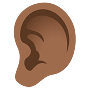 👂🏾 Emoji Orelha: Pele Morena Escura na JoyPixels 7.0.