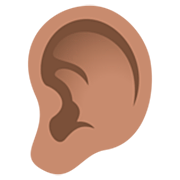 👂🏽 Emoji Orelha: Pele Morena na JoyPixels 7.0.