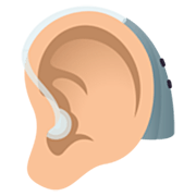 🦻🏼 Emoji Ouvido Com Aparelho Auditivo: Pele Morena Clara na JoyPixels 7.0.