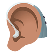 🦻🏽 Emoji Oreja Con Audífono: Tono De Piel Medio en JoyPixels 7.0.