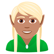 🧝🏽 Emoji Elf(e): mittlere Hautfarbe JoyPixels 7.0.