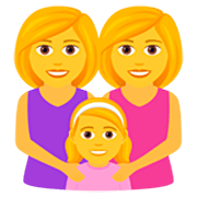 👩‍👩‍👧 Emoji Família: Mulher, Mulher E Menina na JoyPixels 7.0.