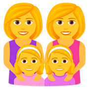 👩‍👩‍👧‍👧 Emoji Familie: Frau, Frau, Mädchen und Mädchen JoyPixels 7.0.