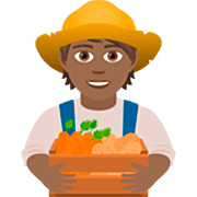 🧑🏾‍🌾 Emoji Agricultor: Tono De Piel Oscuro Medio en JoyPixels 7.0.