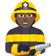 Emoji 🧑🏿‍🚒 Pompiere: Carnagione Scura su JoyPixels 7.0.