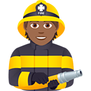 🧑🏾‍🚒 Emoji Feuerwehrmann/-frau: mitteldunkle Hautfarbe JoyPixels 7.0.