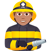Emoji 🧑🏽‍🚒 Pompiere: Carnagione Olivastra su JoyPixels 7.0.