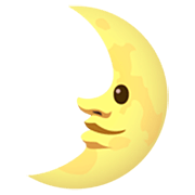 Emoji 🌛 Faccina Primo Quarto Di Luna su JoyPixels 7.0.
