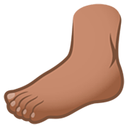 🦶🏽 Emoji Fuß: mittlere Hautfarbe JoyPixels 7.0.