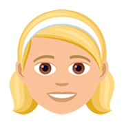 👧🏼 Emoji Mädchen: mittelhelle Hautfarbe JoyPixels 7.0.