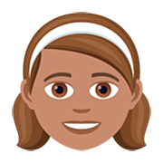 👧🏽 Emoji Mädchen: mittlere Hautfarbe JoyPixels 7.0.