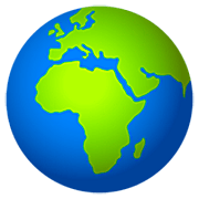 Émoji 🌍 Globe Tourné Sur L’Afrique Et L’Europe sur JoyPixels 7.0.