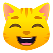 Gato Sonriendo Con Ojos Sonrientes JoyPixels 7.0.