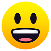 Emoji 😃 Faccina Con Un Gran Sorriso E Occhi Spalancati su JoyPixels 7.0.
