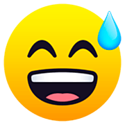 😅 Emoji Rosto Risonho Com Gota De Suor na JoyPixels 7.0.