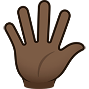 🖐🏿 Emoji Mão Aberta Com Os Dedos Separados: Pele Escura na JoyPixels 7.0.