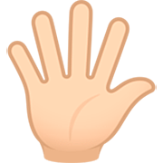 🖐🏻 Emoji Hand mit gespreizten Fingern: helle Hautfarbe JoyPixels 7.0.