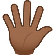 Mão Aberta Com Os Dedos Separados: Pele Morena Escura JoyPixels 7.0.