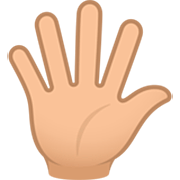 🖐🏼 Emoji Mão Aberta Com Os Dedos Separados: Pele Morena Clara na JoyPixels 7.0.