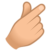🫰🏼 Emoji Mano Con El Dedo Índice Y El Pulgar Cruzados: Tono De Piel Claro Medio en JoyPixels 7.0.