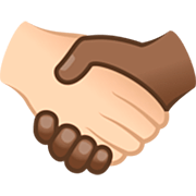 🫱🏻‍🫲🏾 Emoji Aperto De Mão: Pele Clara, Pele Morena Escura na JoyPixels 7.0.