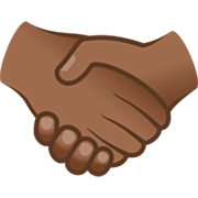 🤝🏾 Emoji Aperto De Mãos, Pele Morena Escura na JoyPixels 7.0.