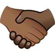 Handschlag: mitteldunkle Hautfarbe, dunkle Hautfarbe JoyPixels 7.0.
