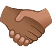 🫱🏾‍🫲🏽 Emoji Handschlag: mitteldunkle Hautfarbe, mittlere Hautfarbe JoyPixels 7.0.