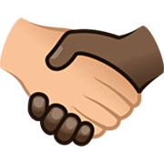 Handschlag: mittelhelle Hautfarbe, dunkle Hautfarbe JoyPixels 7.0.