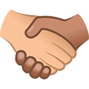 🫱🏼‍🫲🏽 Emoji Handschlag: mittelhelle Hautfarbe, mittlere Hautfarbe JoyPixels 7.0.