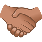 🤝🏽 Emoji Aperto De Mãos, Pele Morena na JoyPixels 7.0.