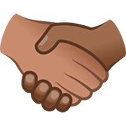 🫱🏽‍🫲🏾 Emoji Aperto De Mão: Pele Morena, Pele Morena Escura na JoyPixels 7.0.