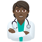 🧑🏿‍⚕️ Emoji Arzt/Ärztin: dunkle Hautfarbe JoyPixels 7.0.