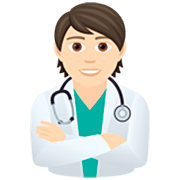 🧑🏻‍⚕️ Emoji Arzt/Ärztin: helle Hautfarbe JoyPixels 7.0.
