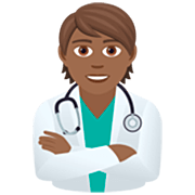 🧑🏾‍⚕️ Emoji Profissional De Saúde: Pele Morena Escura na JoyPixels 7.0.